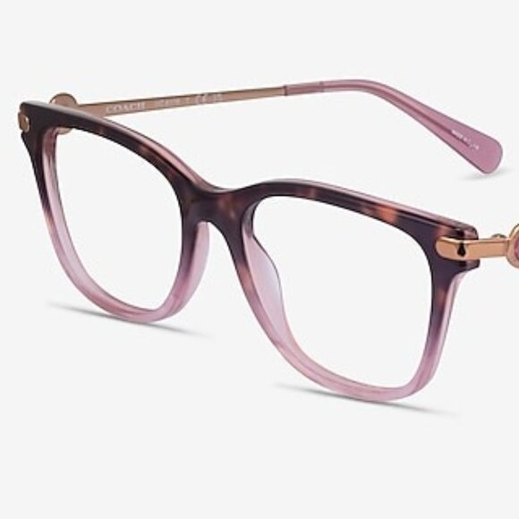 Coach HC6176 Eyeglasses – Rose Tortoise Gradient Square Frame – New with Tags - Picture 1 of 4